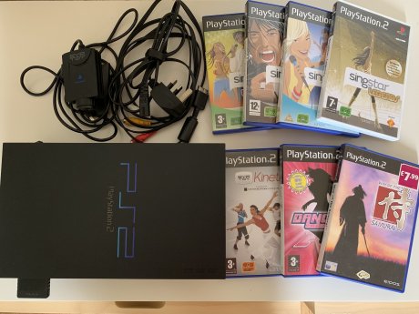プレイステーション　PS2 本体、コード、カメラ、ソフト